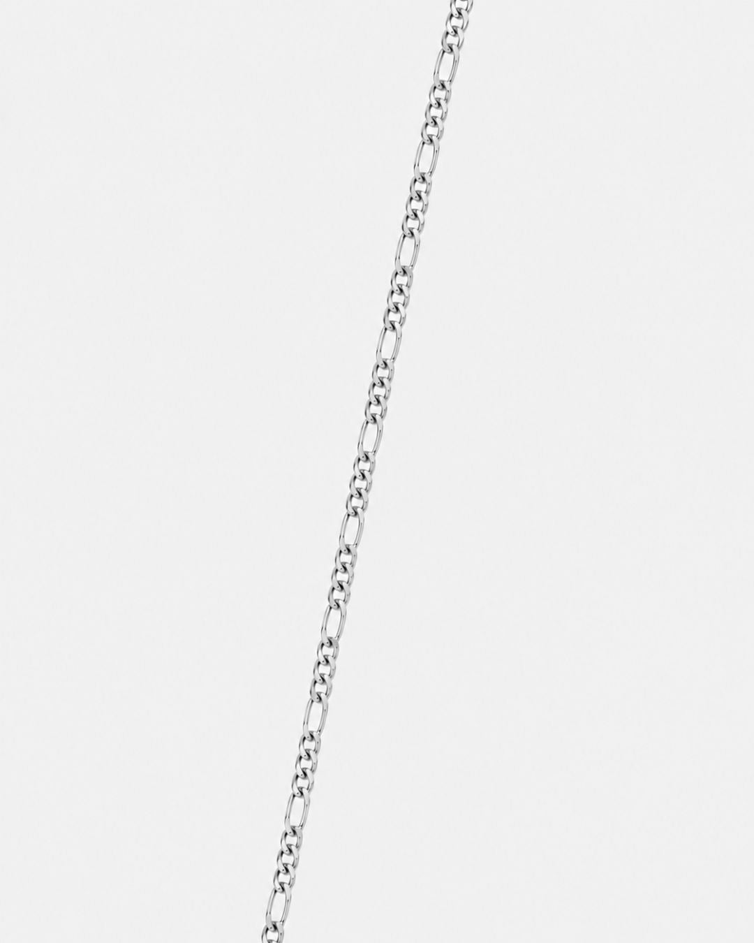 Bruce & Co Men’s Silver-Tone Stainless Steel Figaro Chain Bracelet, 3 mm