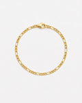 Bruce & Co Men’s 18K Gold-Plated Figaro Chain Bracelet, 3 mm