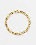 Bruce & Co Men’s 18K Gold-Plated Figaro Chain Bracelet, 6 mm