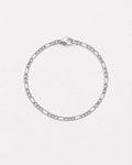 Bruce & Co Men’s Silver-Tone Stainless Steel Figaro Chain Bracelet, 3 mm