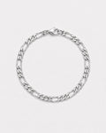 Bruce & Co Men’s Silver-Tone Stainless Steel Figaro Chain Bracelet, 6 mm