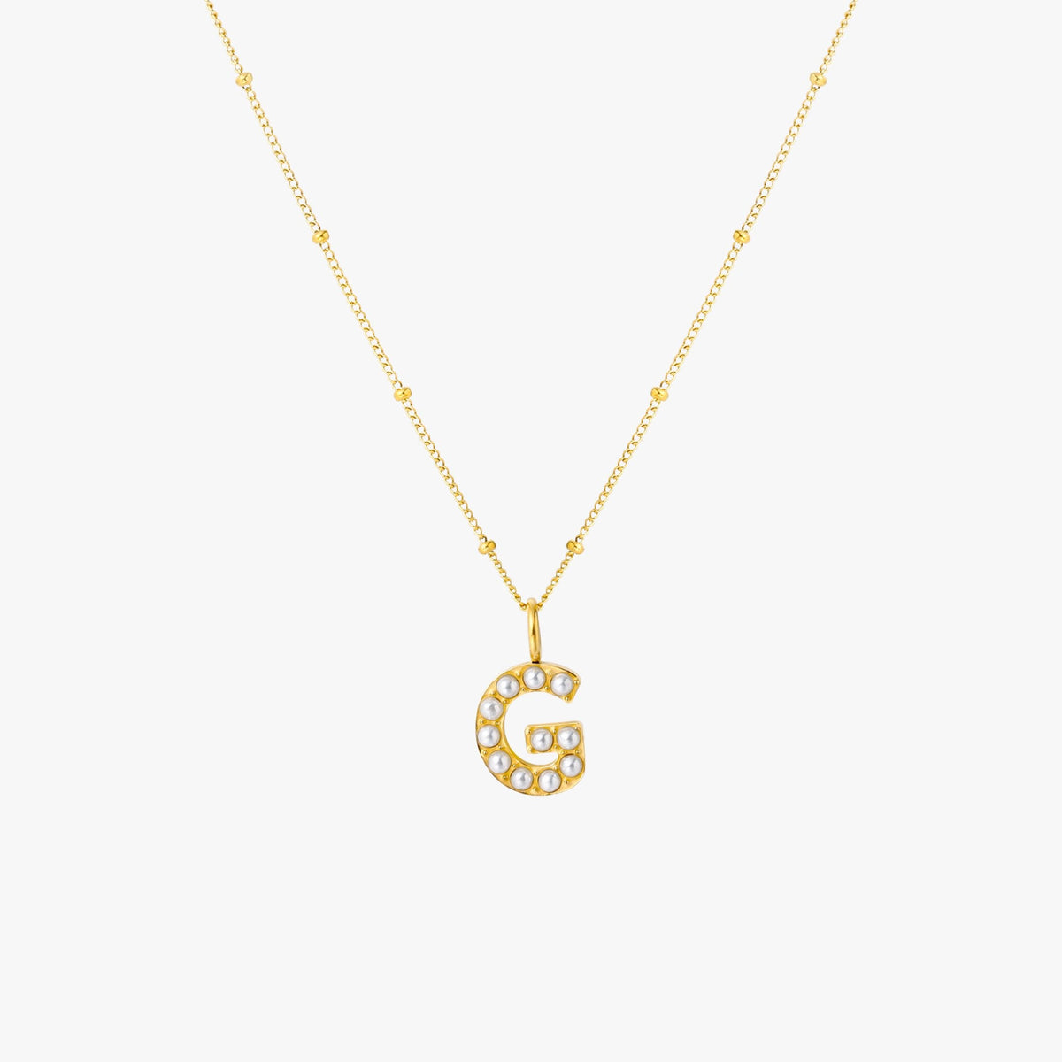 Bruce & Co Mother-of-Pearl Initial Necklace, A–Z