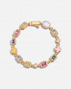 Bruce & Co Men’s Multicolor Geometric Bracelet, 18K Gold-Plated Steel