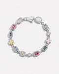 Bruce & Co Men’s Multicolor Geometric Bracelet, White-Gold-Plated Steel
