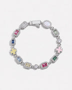 Bruce & Co Men’s Multicolor Geometric Bracelet, White-Gold-Plated Steel