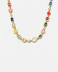 Bruce & Co Men’s Multicolor Geometric Necklace, 18K Gold-Plated Steel