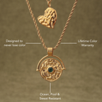 Bruce & Co Gaia – Green Stone Coin Pendant Necklace