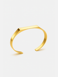 Faceted Open Cuff Bracelet, 5 mm, 14K Gold-Plated Steel