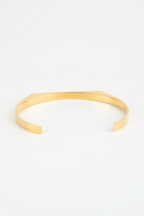 Faceted Open Cuff Bracelet, 5 mm, 14K Gold-Plated Steel