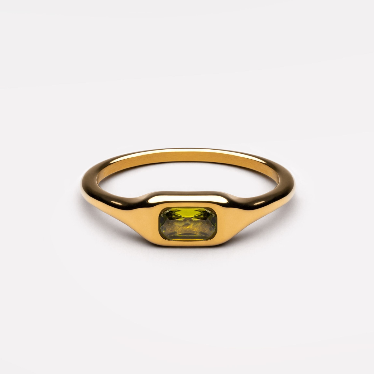 Bruce & Co Laguna – Green Rectangular Zircon Ring