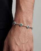 Bruce & Co Green Zircon Flower Bracelet, Silver-Tone Copper
