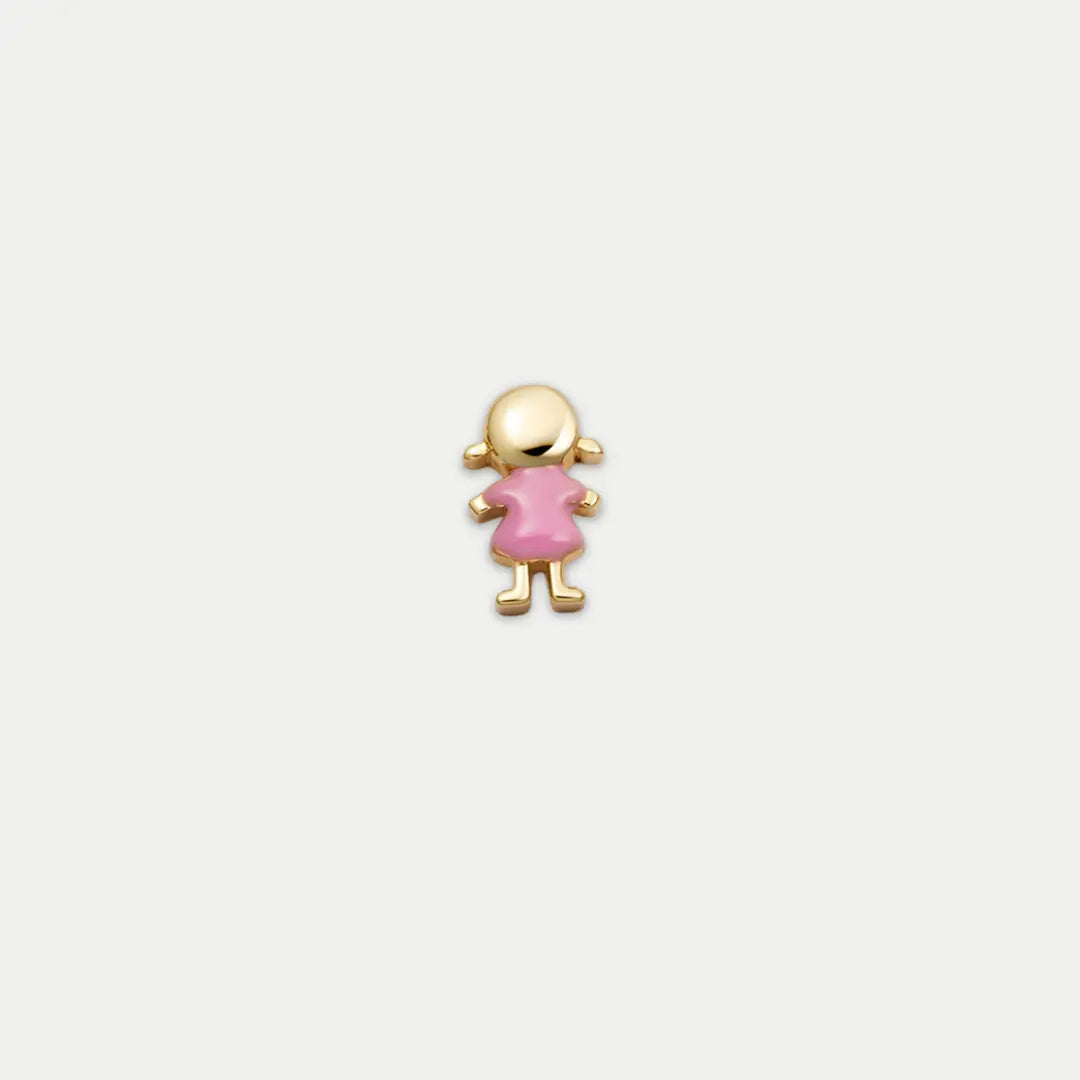 Bruce & Co Girl Charm with Pink Dress