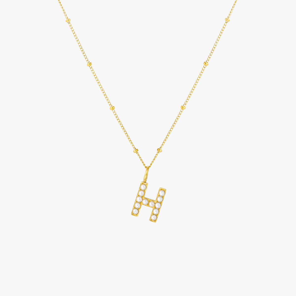 Bruce & Co Mother-of-Pearl Initial Necklace, A–Z