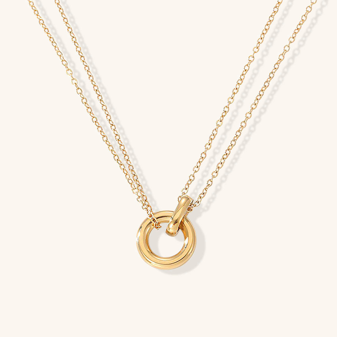 Bruce & Co Harper – Double Chain Ring Pendant Necklace