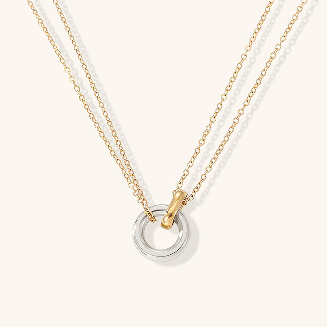 Bruce & Co Harper – Double Chain Ring Pendant Necklace
