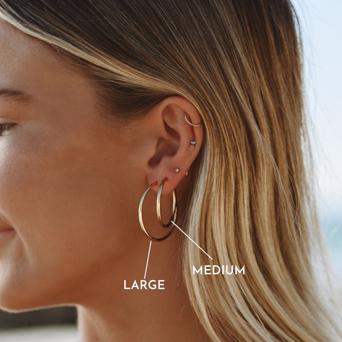 Bruce & Co Thin Hoop Earrings, 25 or 30 mm