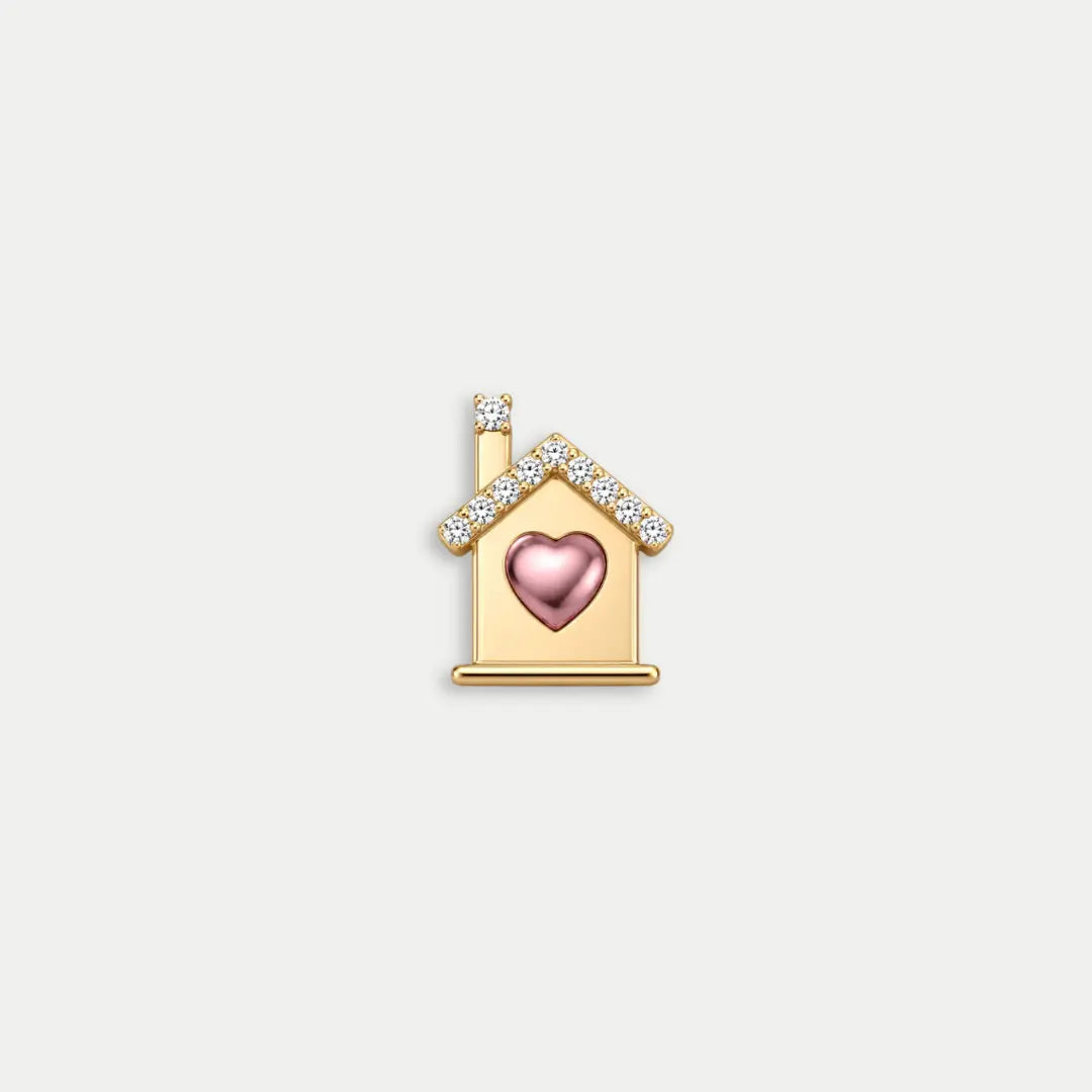 Bruce & Co House Charm with Pink Heart Detail