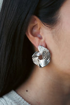 Bruce & Co Iris – Ridged Spiral Statement Earrings