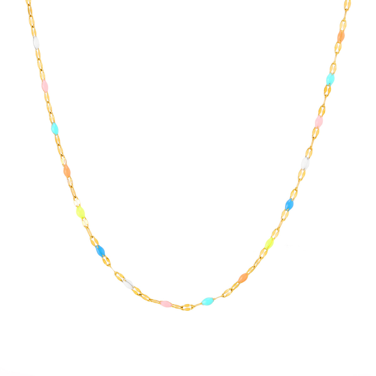 Bruce & Co Rainbow Enamel Choker Necklace, 39 cm