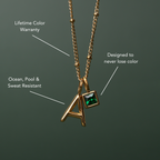 Bruce & Co Initial & Birthstone Charm Necklace