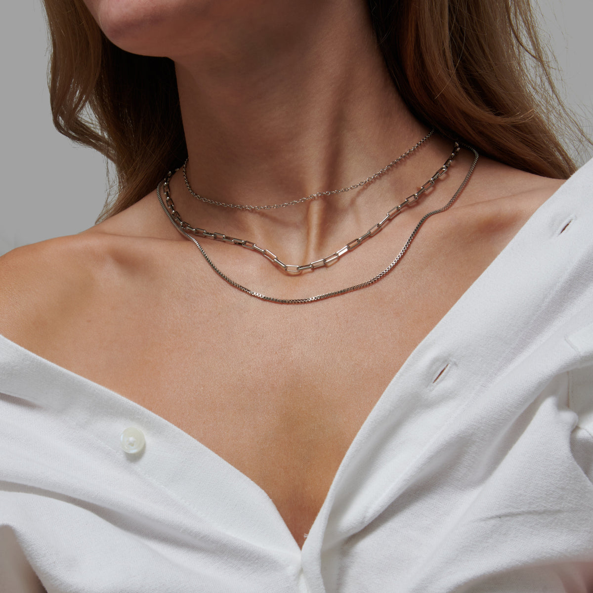 Bruce & Co Solara – Triple Layer Chain Choker, 36–47 cm