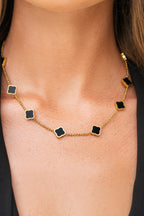 Bruce & Co Seven Quatrefoil Station Necklace