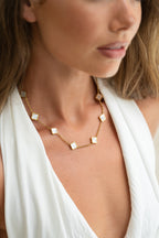 Bruce & Co Seven Quatrefoil Station Necklace