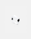 Bruce & Co Rectangular Signet Ring, Platinum-Plated Steel, Adjustable