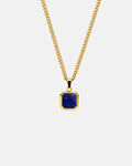 Bruce & Co Men’s Blue Inlay Pendant Necklace, 14K Gold-Plated Steel