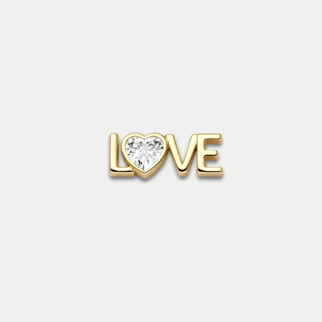 Bruce & Co Love Heart Letter Charm with Clear Details