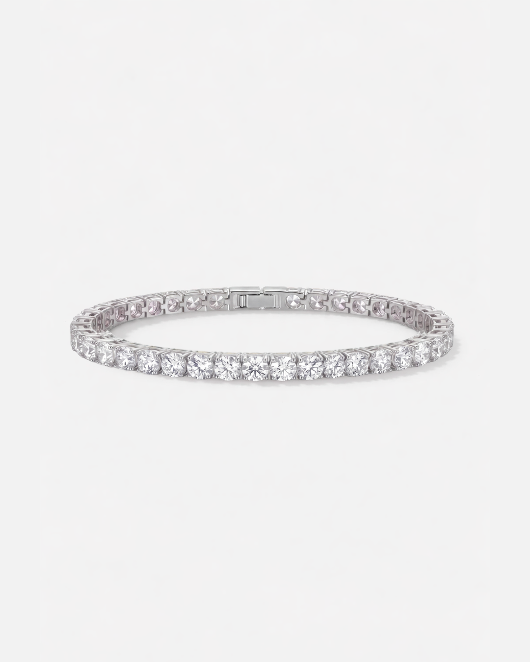 Bruce & Co Clear Zirconia Tennis Bracelet, 4 mm, Silver-Plated Steel