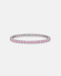 Bruce & Co Light Pink Zirconia Tennis Bracelet, 4 mm, Silver-Plated Steel