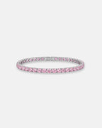 Bruce & Co Light Pink Zirconia Tennis Bracelet, 4 mm, Silver-Plated Steel
