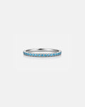 Bruce & Co Mar Rosa – Turquoise-Blue Zircon Stone Band Ring, Stainless Steel