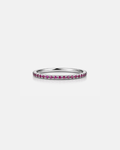 Bruce & Co Mar Rosa – Deep Rose Zircon Stone Band Ring, Stainless Steel