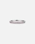 Bruce & Co Mar Rosa – Light Pink Zircon Stone Band Ring, Stainless Steel