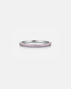 Bruce & Co Mar Rosa – Light Pink Zircon Stone Band Ring, Stainless Steel