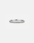 Bruce & Co Mar Rosa – Clear Zircon Stone Band Ring, Stainless Steel