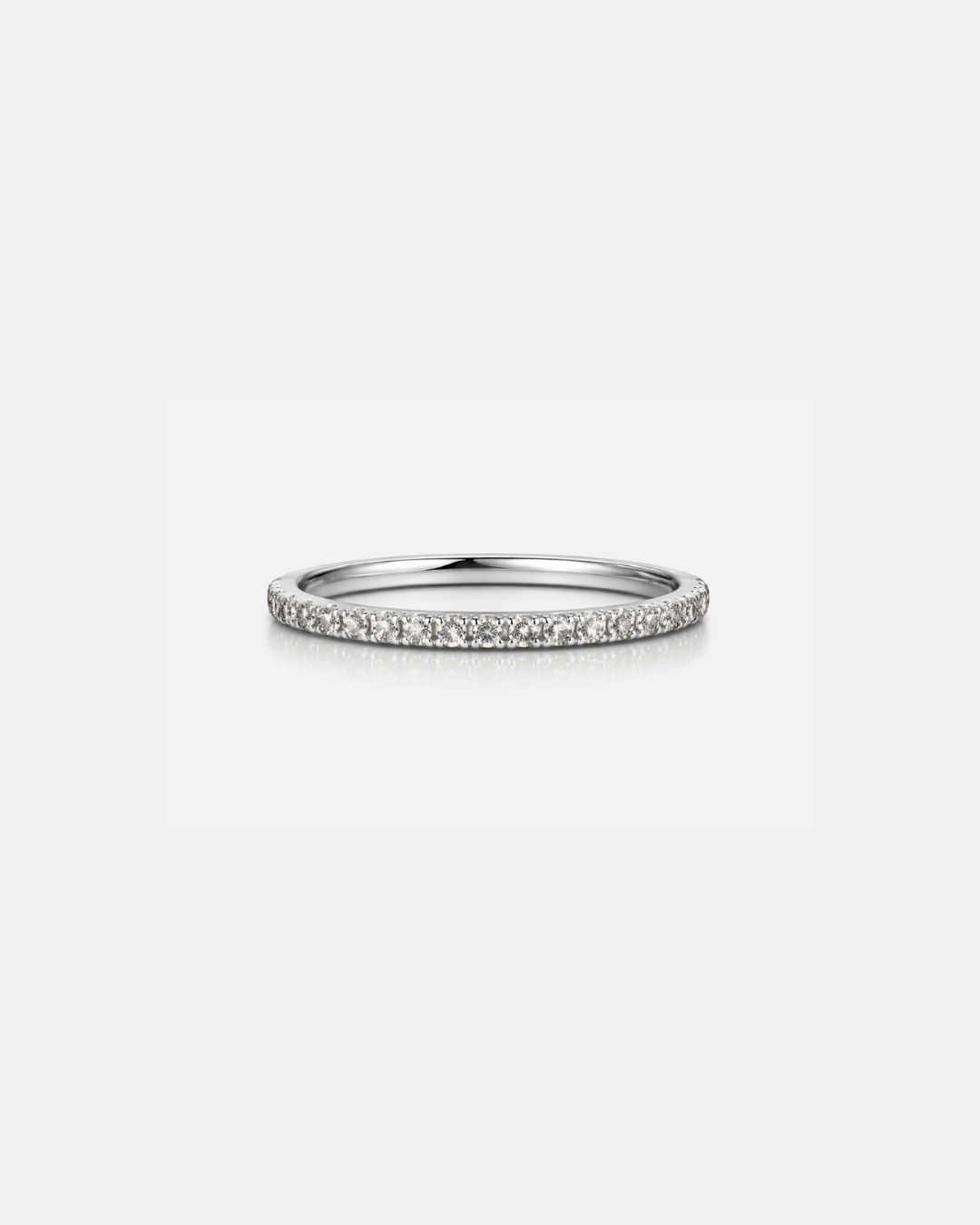 Bruce & Co Mar Rosa – Clear Zircon Stone Band Ring, Stainless Steel