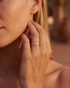 Bruce & Co Mar Rosa – Clear Zircon Stone Band Ring, Stainless Steel