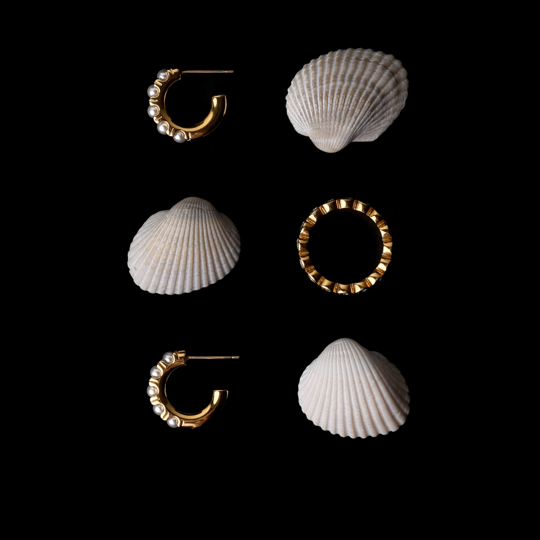 Bruce & Co Mother-of-Pearl Half-Hoop Earrings, 18 mm