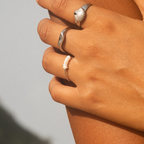 Bruce & Co Five Freshwater Pearl Ring, Steel