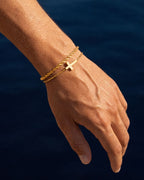 Bruce & Co Men’s Cross and Rope Necklace and Bracelet Set, 4 Pieces, Gold-Tone