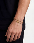 Bruce & Co Men’s Cross and Rope Necklace and Bracelet Set, 4 Pieces, Gold-Tone