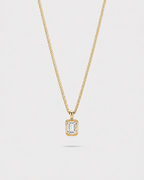 Bruce & Co Men’s 1 Carat Lab-Grown Moissanite Pendant Necklace, 18K Gold-Plated
