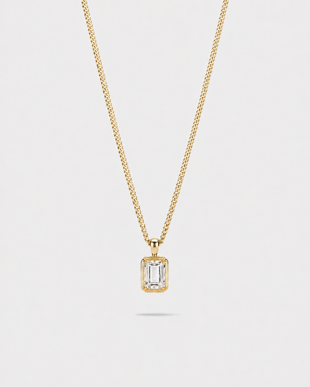 Bruce & Co Men’s 1 Carat Lab-Grown Moissanite Pendant Necklace, 18K Gold-Plated
