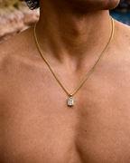 Bruce & Co Men’s 1 Carat Lab-Grown Moissanite Pendant Necklace, 18K Gold-Plated