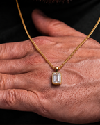 Bruce & Co Men’s 1 Carat Lab-Grown Moissanite Pendant Necklace, 18K Gold-Plated