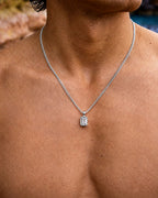 Bruce & Co Men’s 1 ct Lab-Grown Moissanite Pendant Necklace, 925 Silver Pendant