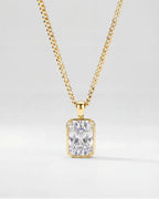 Bruce & Co Men’s 2 Carat Lab-Grown Moissanite Pendant Necklace, 18K Gold-Plated